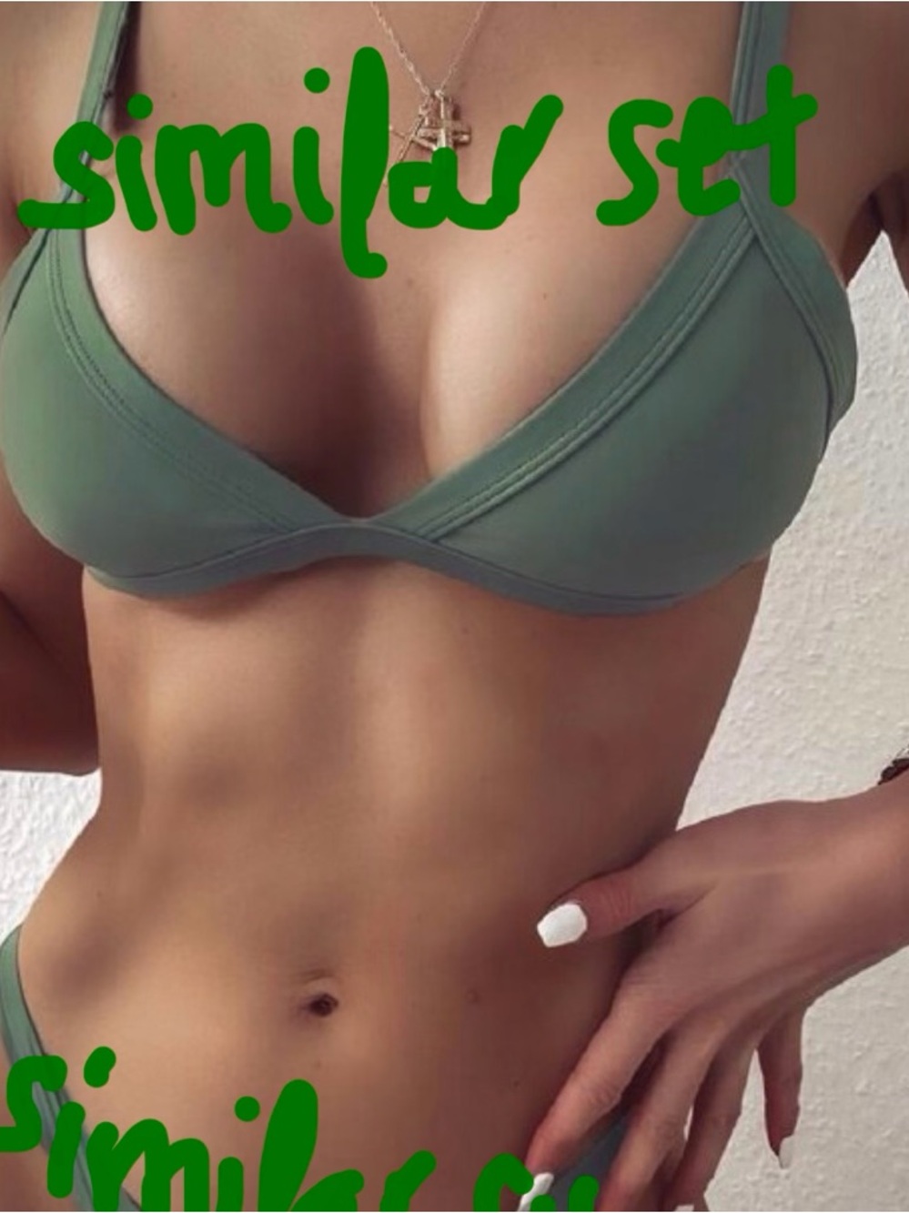 Triangle Cheeky Bikini Set in Olive Green